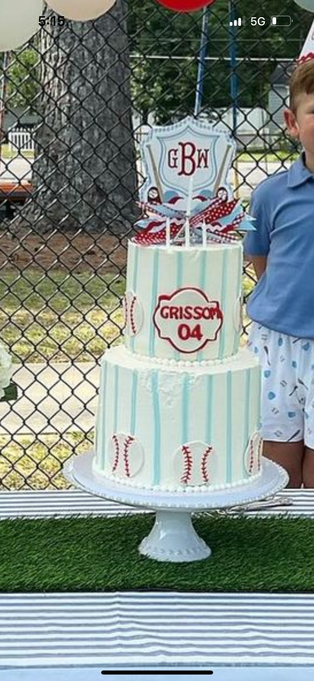 Baseball Crest Cake Topper and Hat