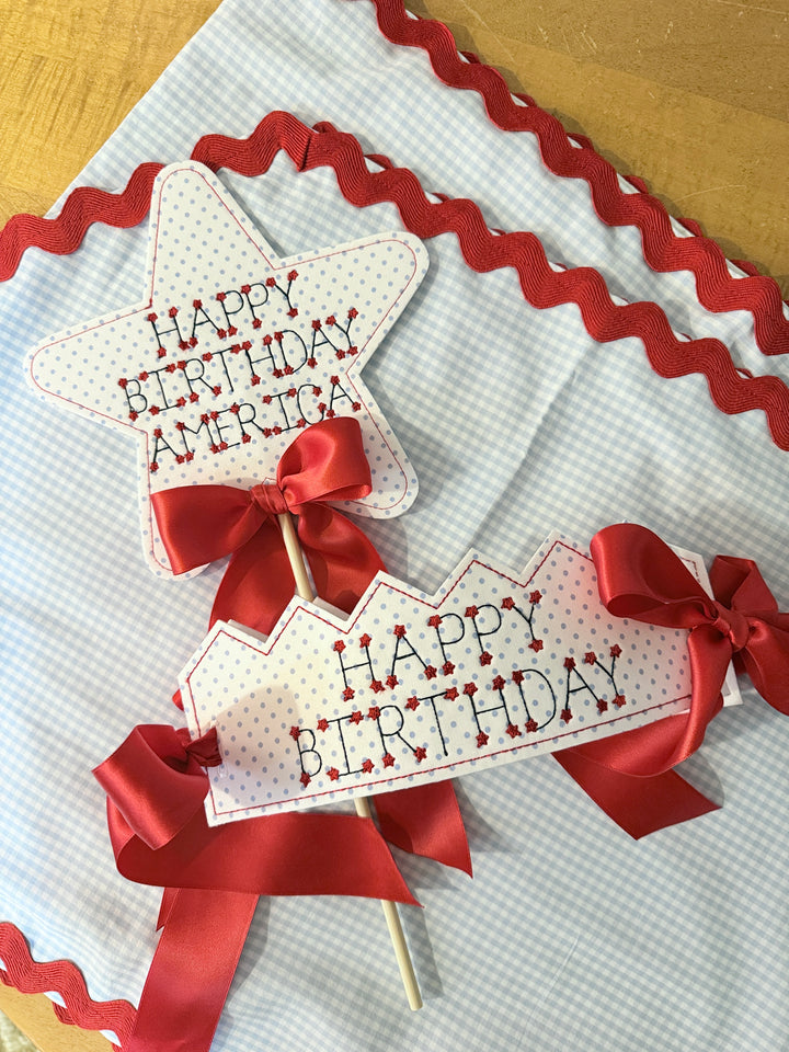 Happy Birthday America Crown and Wand!