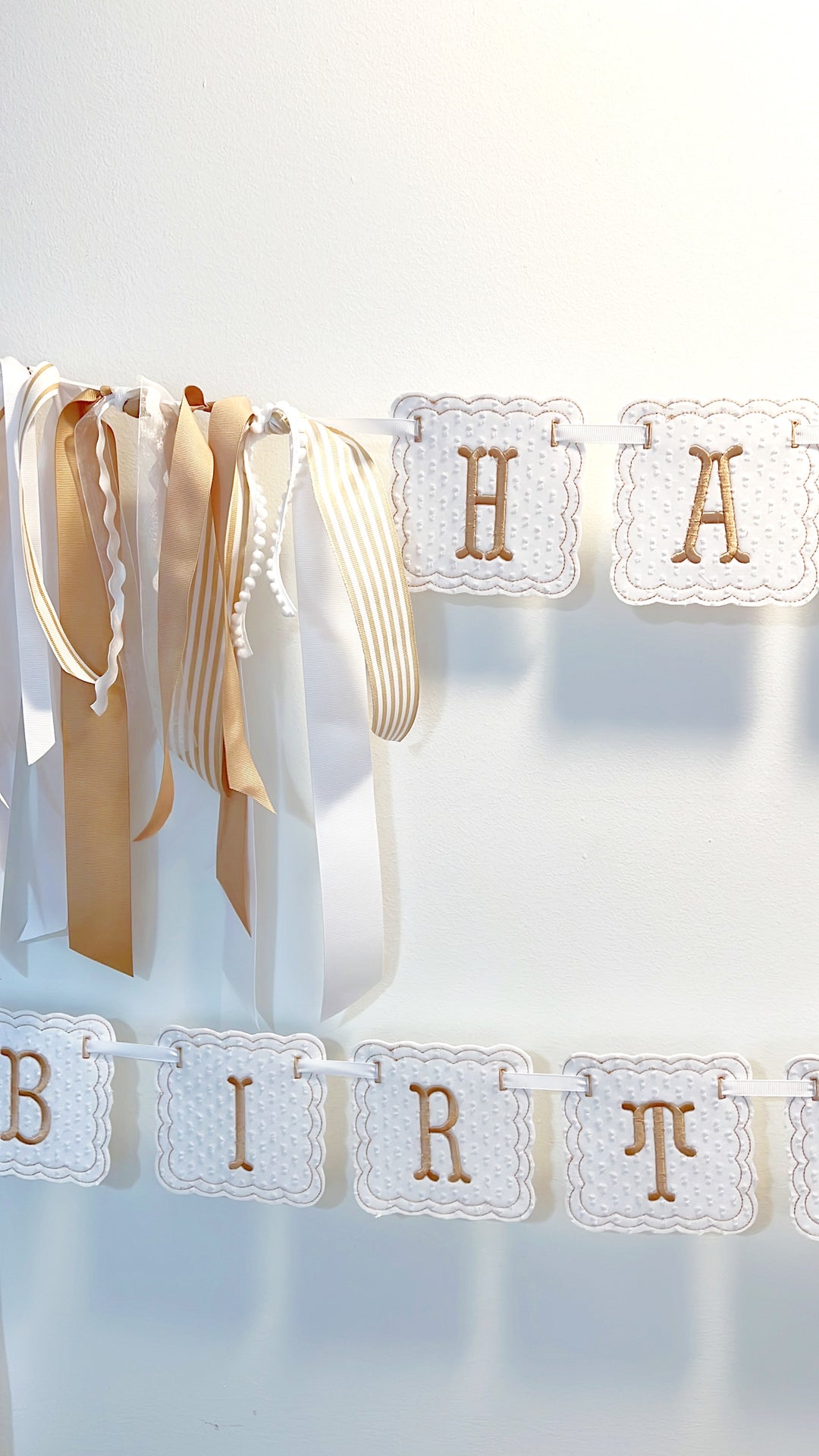 Scalloped Happy Birthday in Neutral