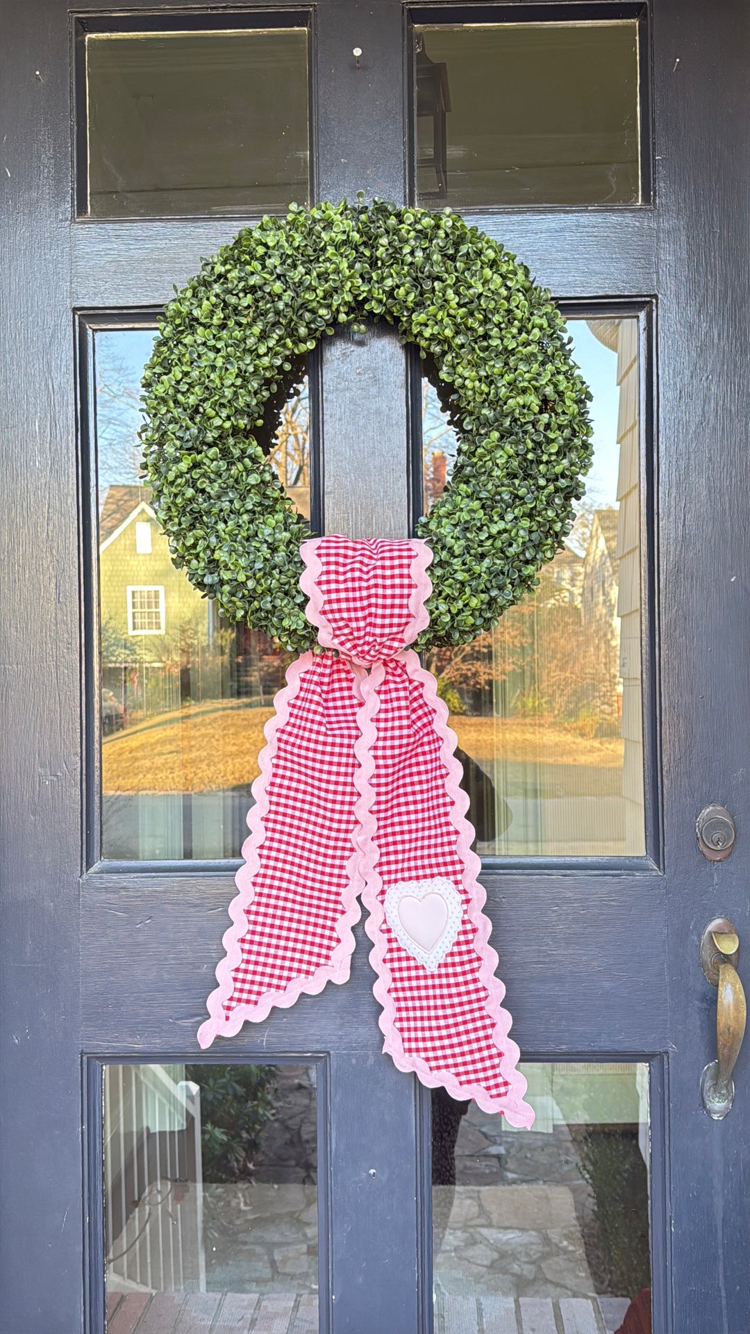 Valentine Heart Sash in Red Gingham