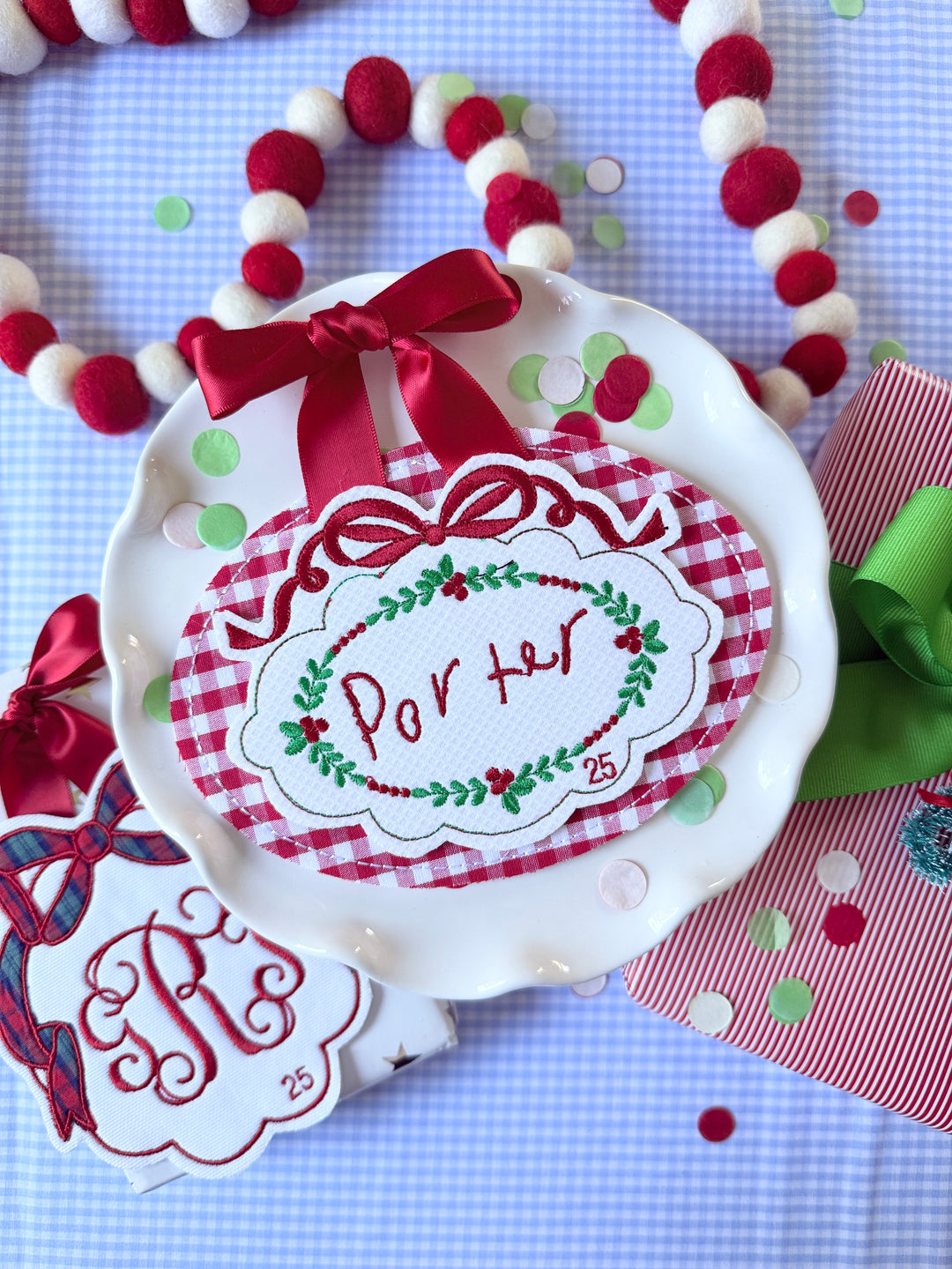 Oval Holly Ornament