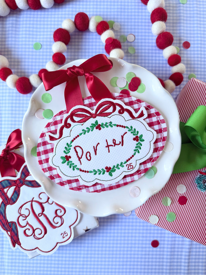 Oval Holly Ornament