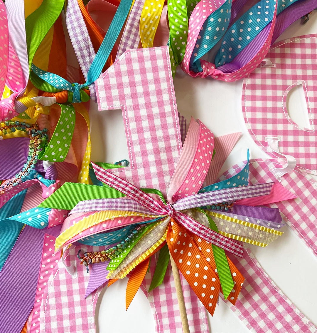 Bubble Gum Gingham ONE Birthday Set