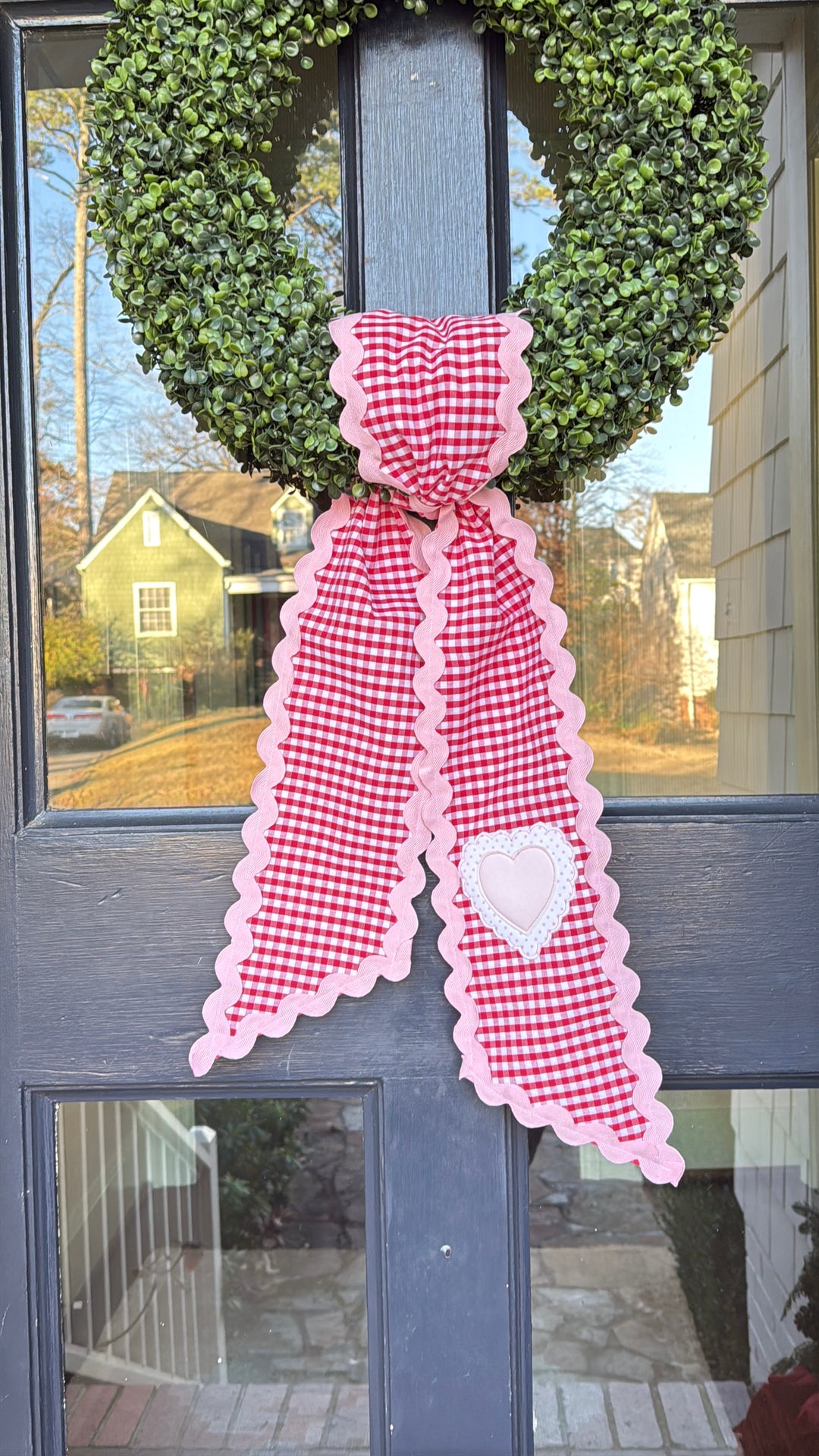 Valentine Heart Sash in Red Gingham