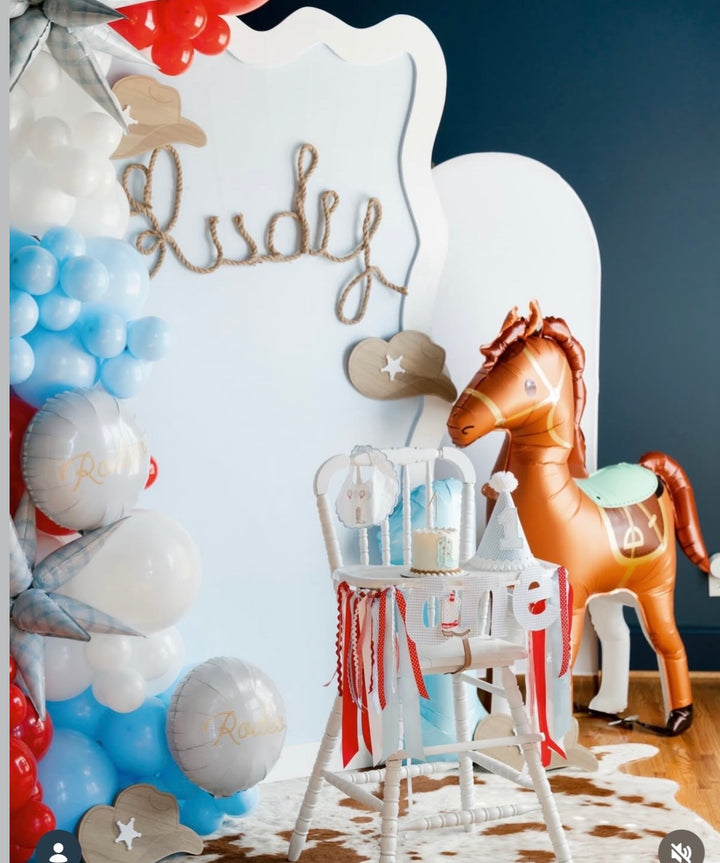 Cowboy Boot Birthday Set in Blue and Red