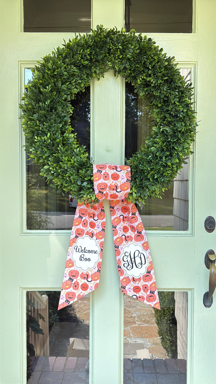 Halloween Pumpkins with initials Sash