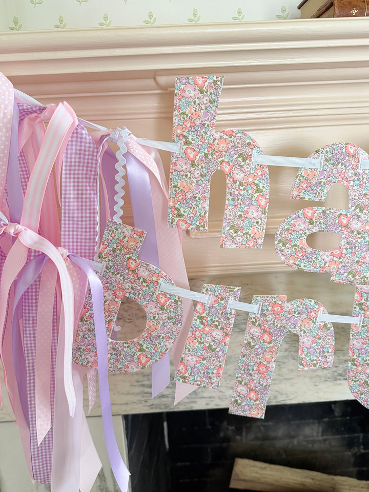 HAPPY BIRTHDAY Banner in Lavender Liberty