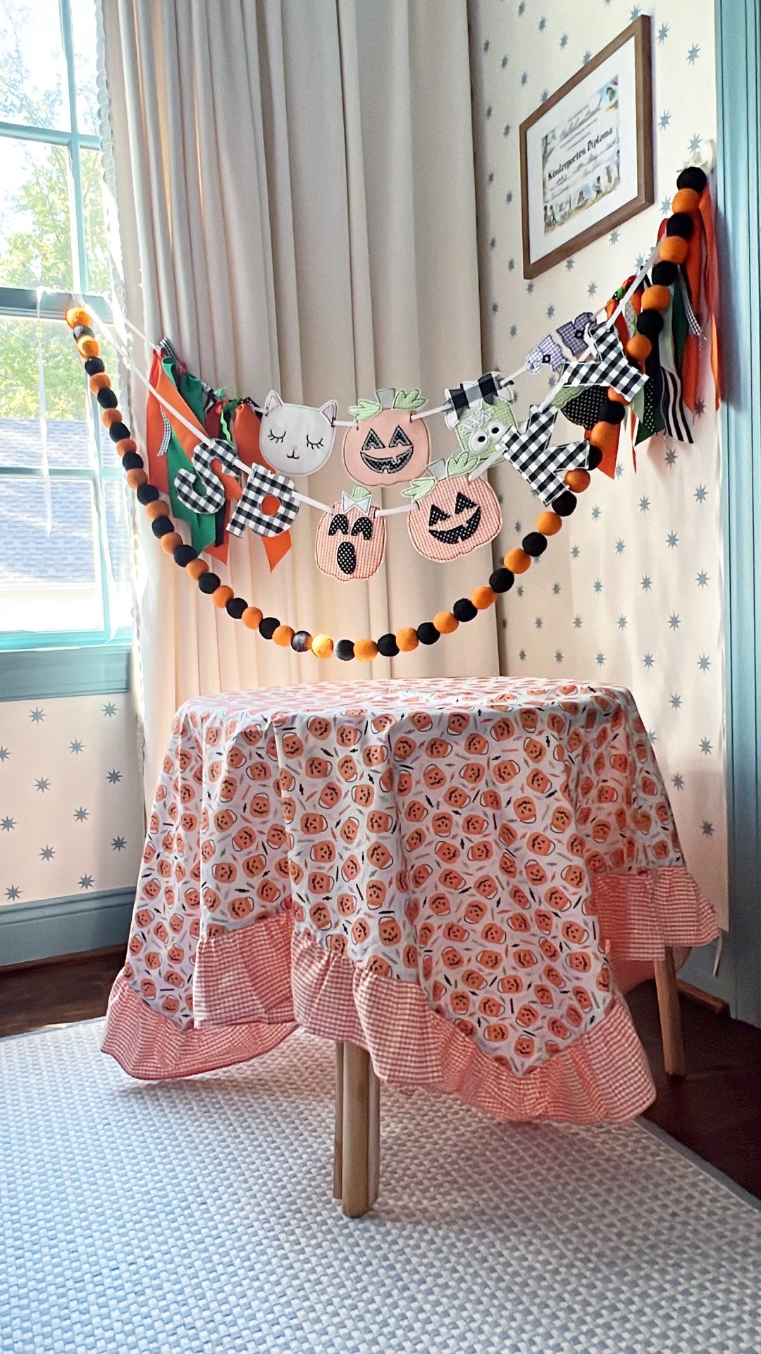 Pumpkin Ruffle Tablecloth