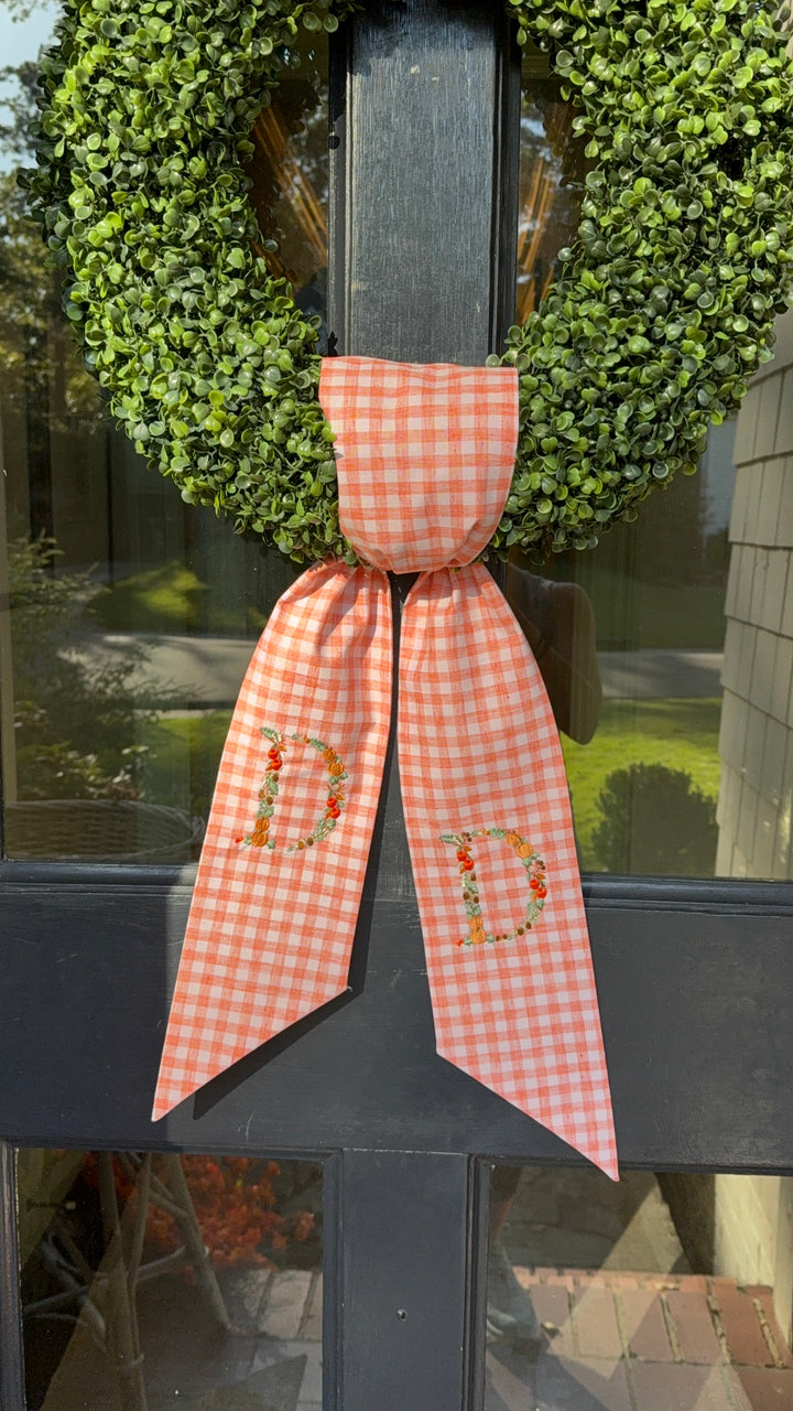 Fall Initial Gingham Sash