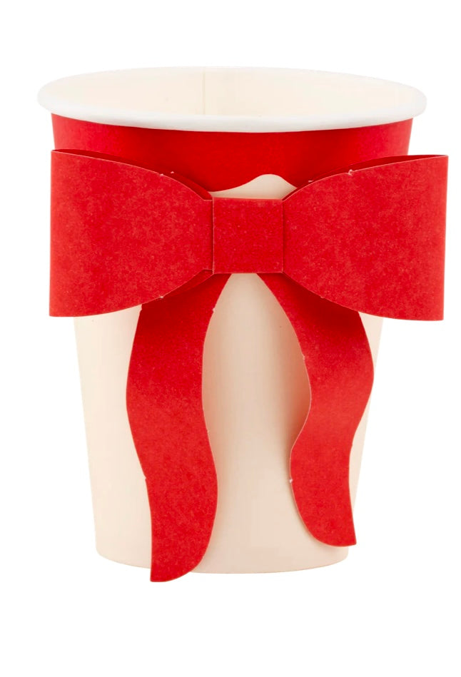 Red and Pink Bow Paper Cups