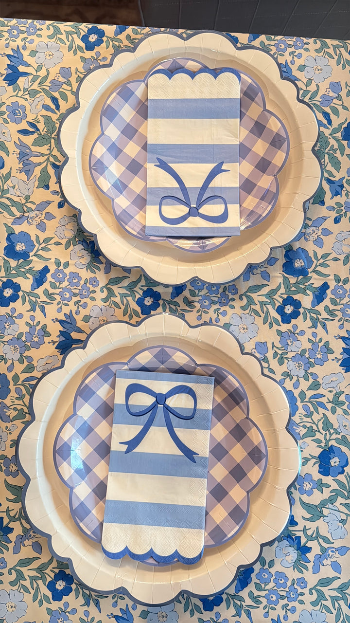 Blue Gingham Paper Plate