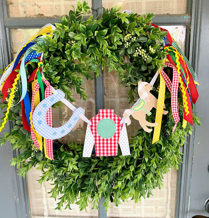 Kentucky Derby Wreath Banner