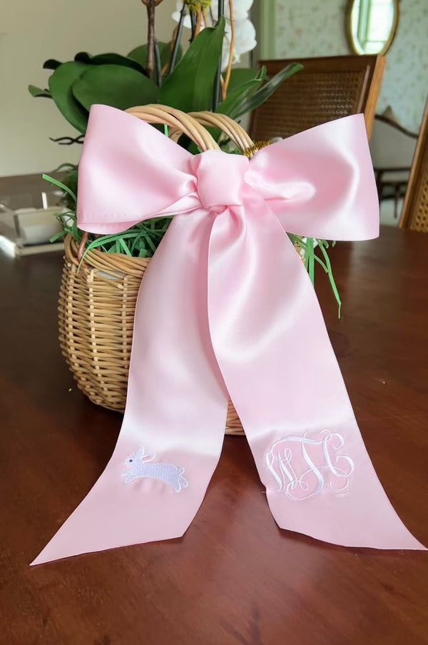 Satin Bow with Bunny and Initials