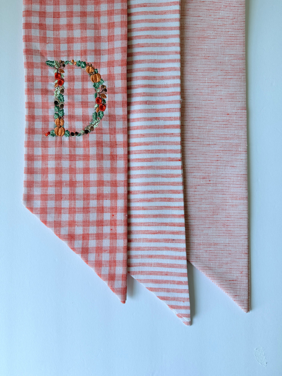 Fall Initial Gingham Sash