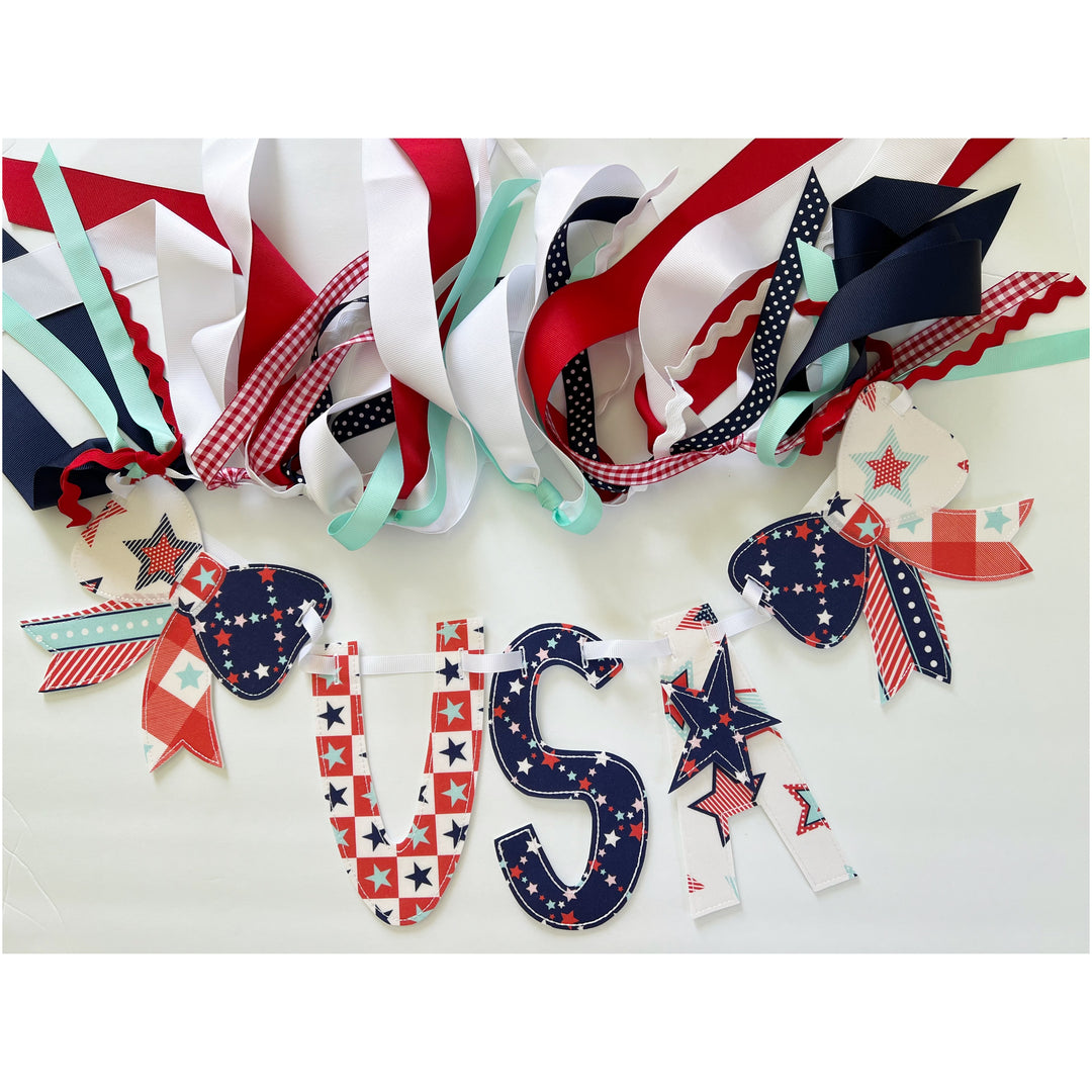 Patriotic USA Bows Banner