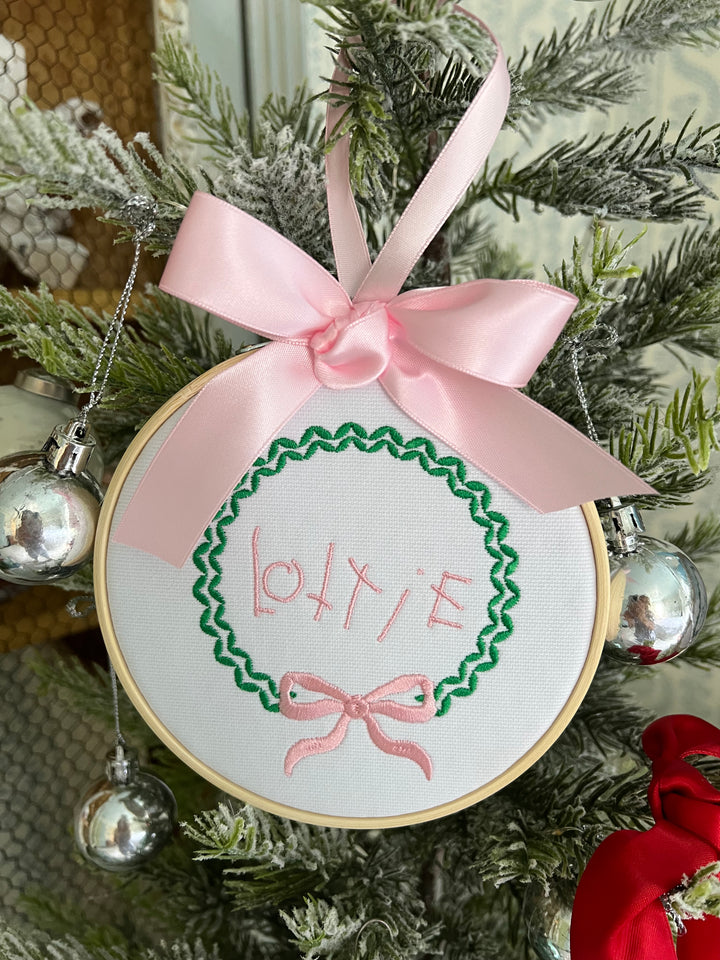 Christmas Wreath Handwritten Ornament