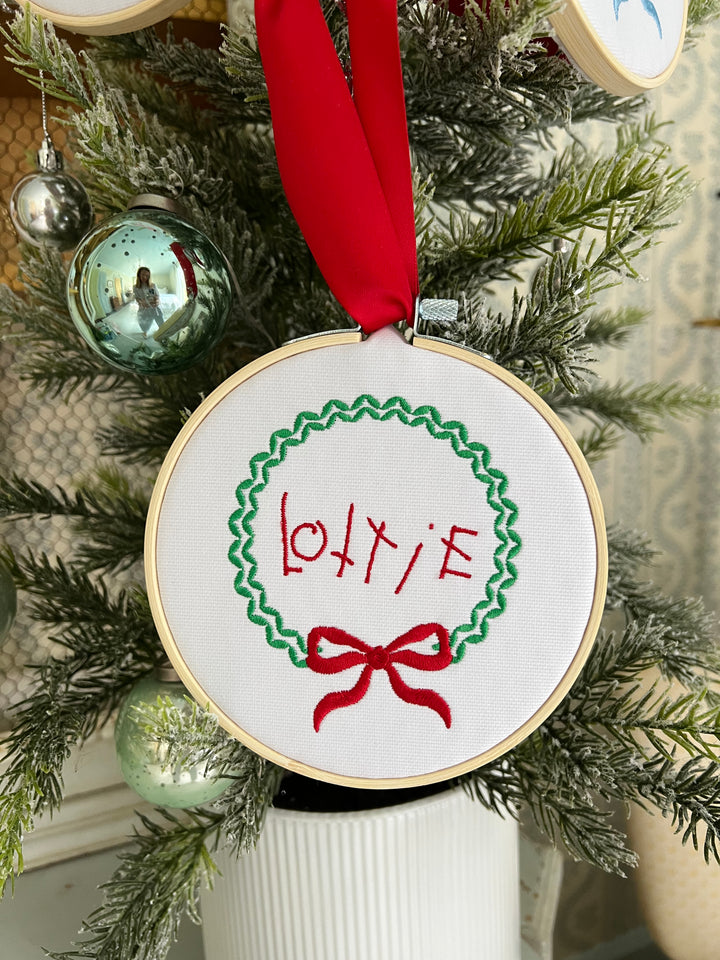 Christmas Wreath Handwritten Ornament