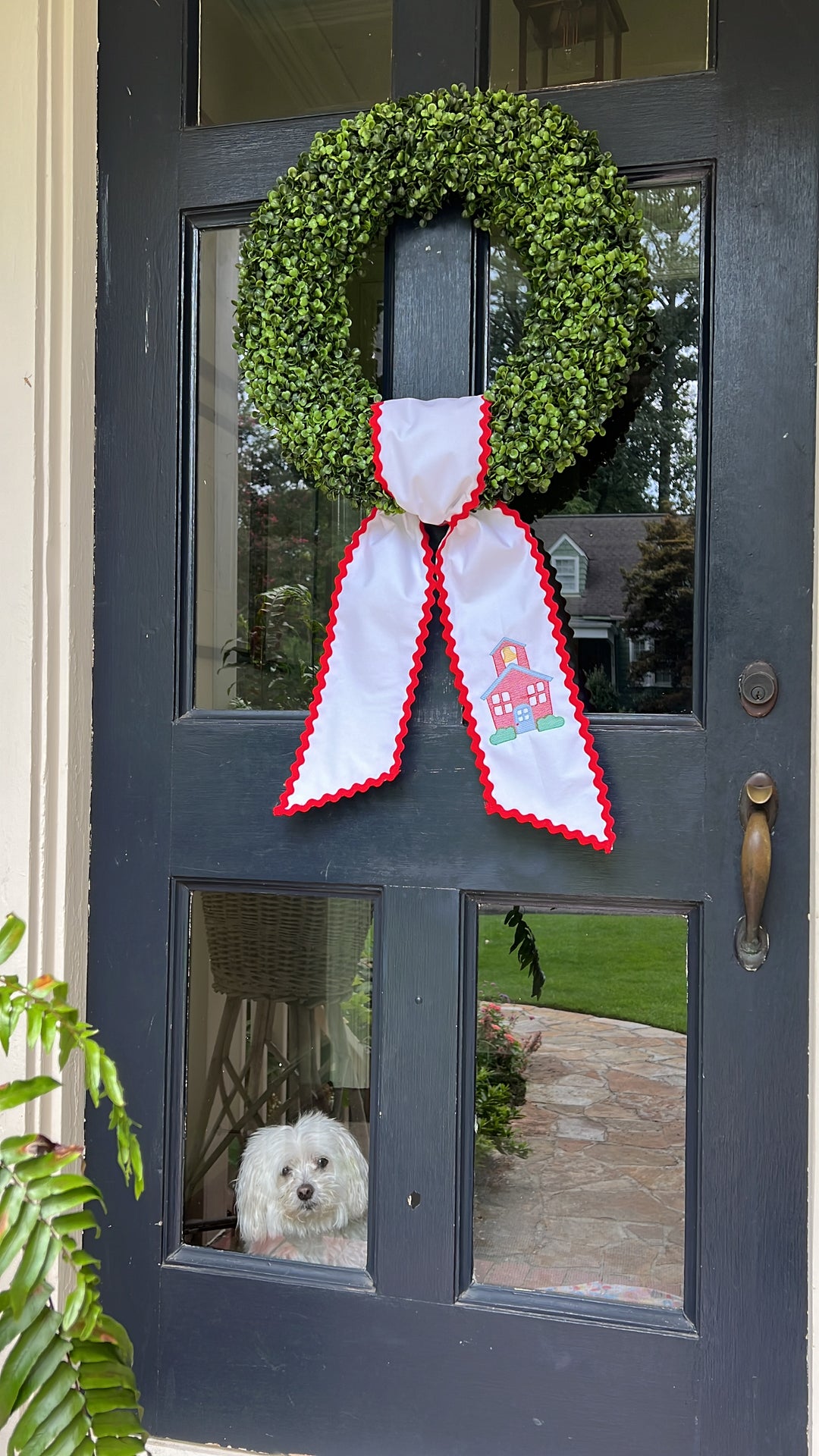 School House Wreath Sash with RicRac