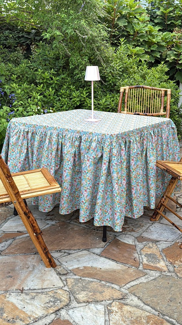 Midi Ruffle Tablecloth in Liberty Everlasting Flowertop Forest
