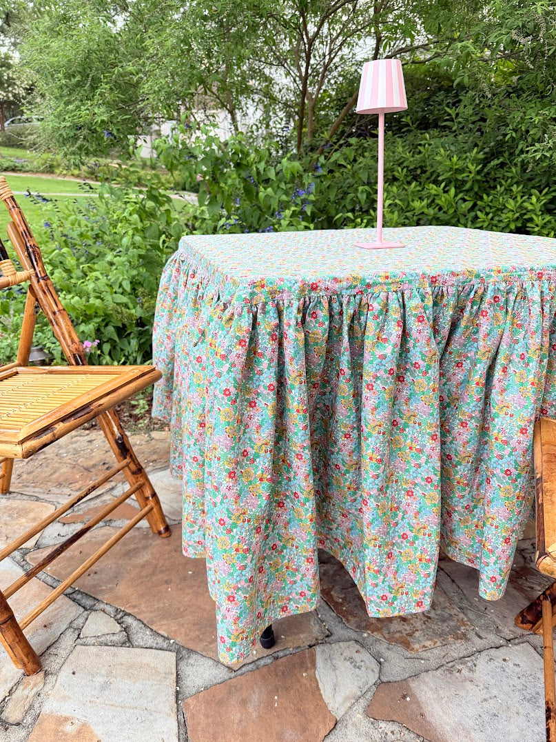 Midi Ruffle Tablecloth in Liberty Everlasting Flowertop Forest