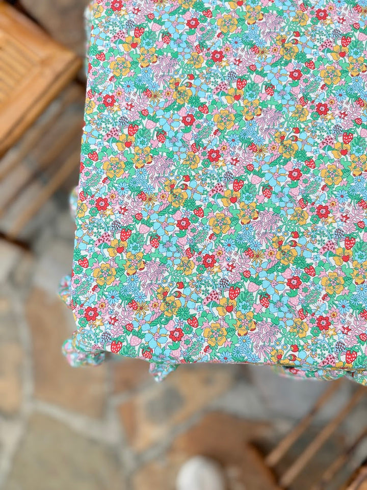 Drop Ruffle Tablecloth in Liberty Everlasting Flowertop Forest