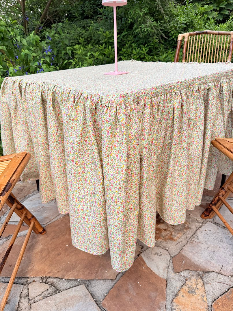 Midi Ruffle Tablecloth in Liberty Everlasting Posy Haze