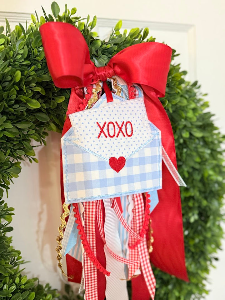 Festive Bow with Heart Envelope XOXO