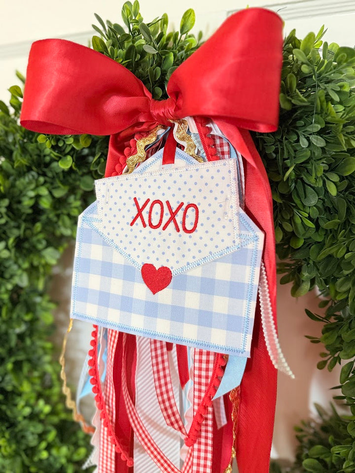 Festive Bow with Heart Envelope XOXO