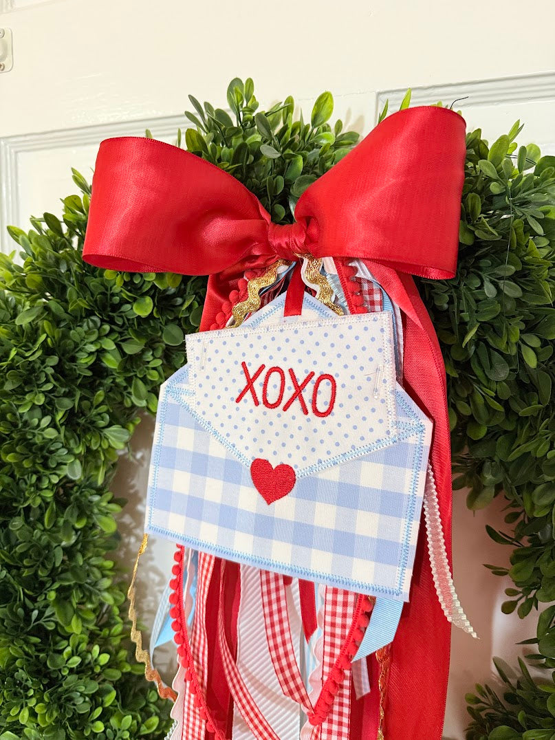 Festive Bow with Heart Envelope XOXO