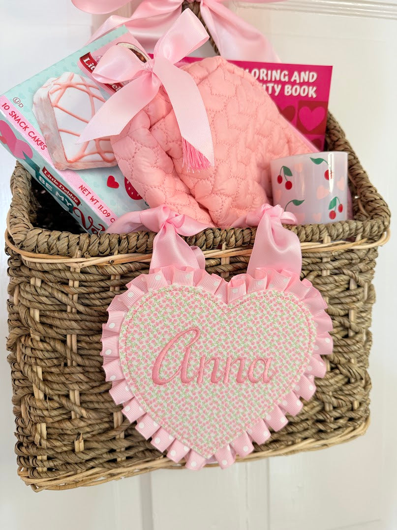 Floral Heart Tag with Ruffle