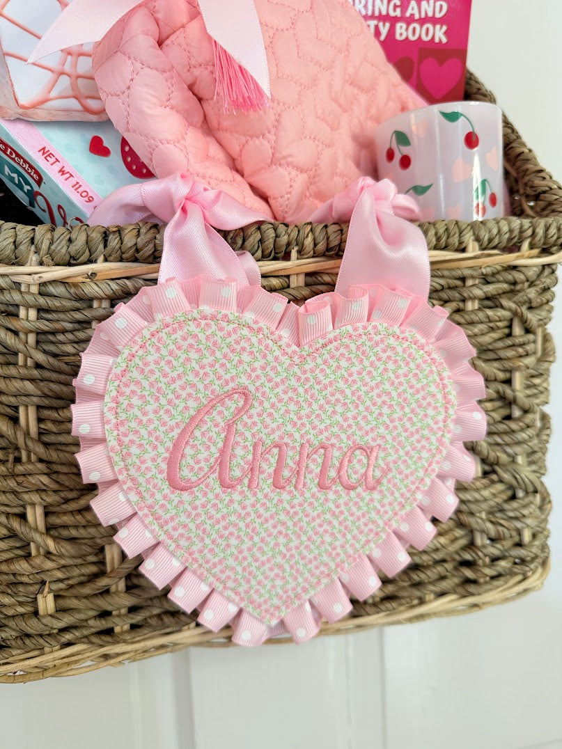 Floral Heart Tag with Ruffle
