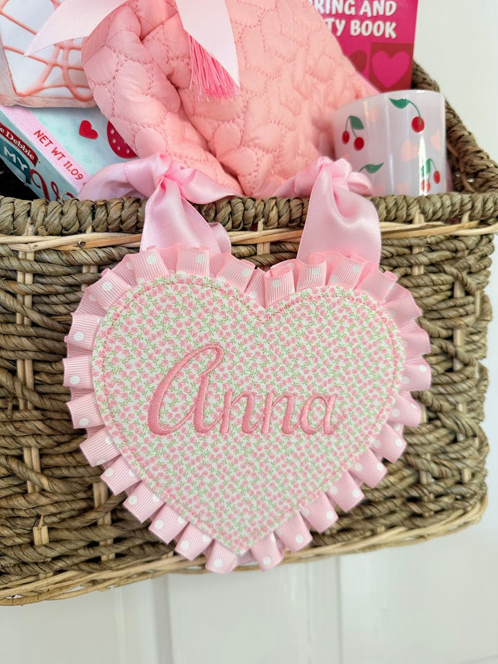 Floral Heart Tag with Ruffle