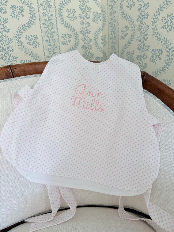 Little Happies Party Bib in Pink Dot with Bows