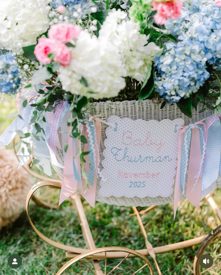 Scalloped Baby Announcement Pendant