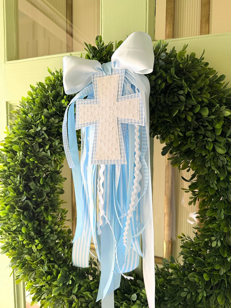 Cross Wreath Bow with Streamers