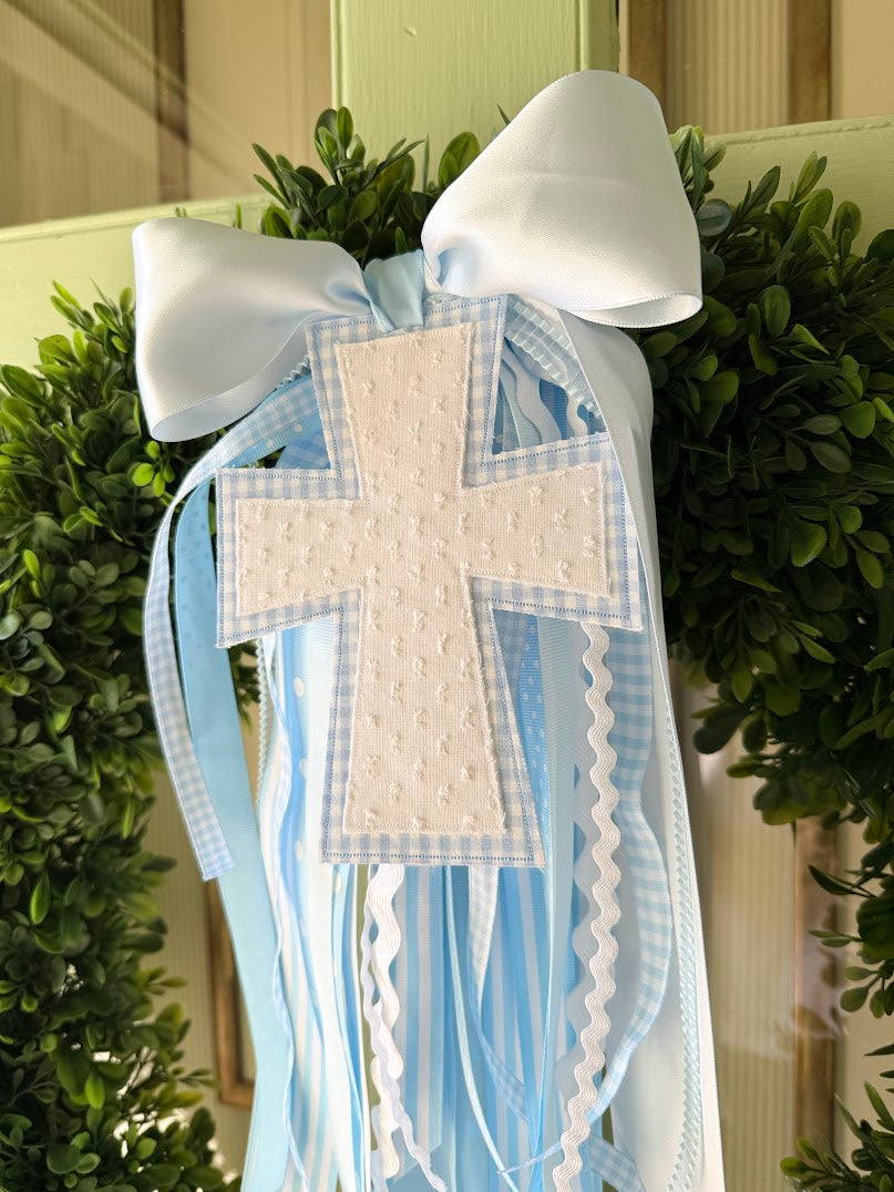 Cross Wreath Bow with Streamers