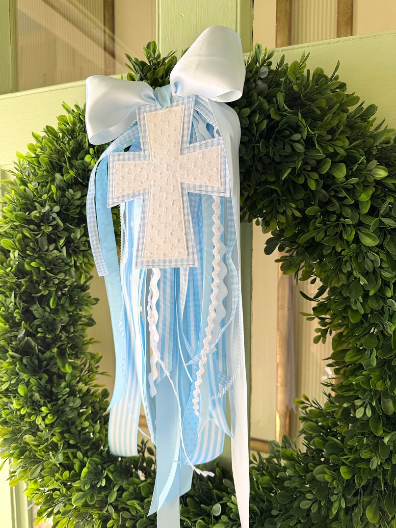Cross Wreath Bow with Streamers