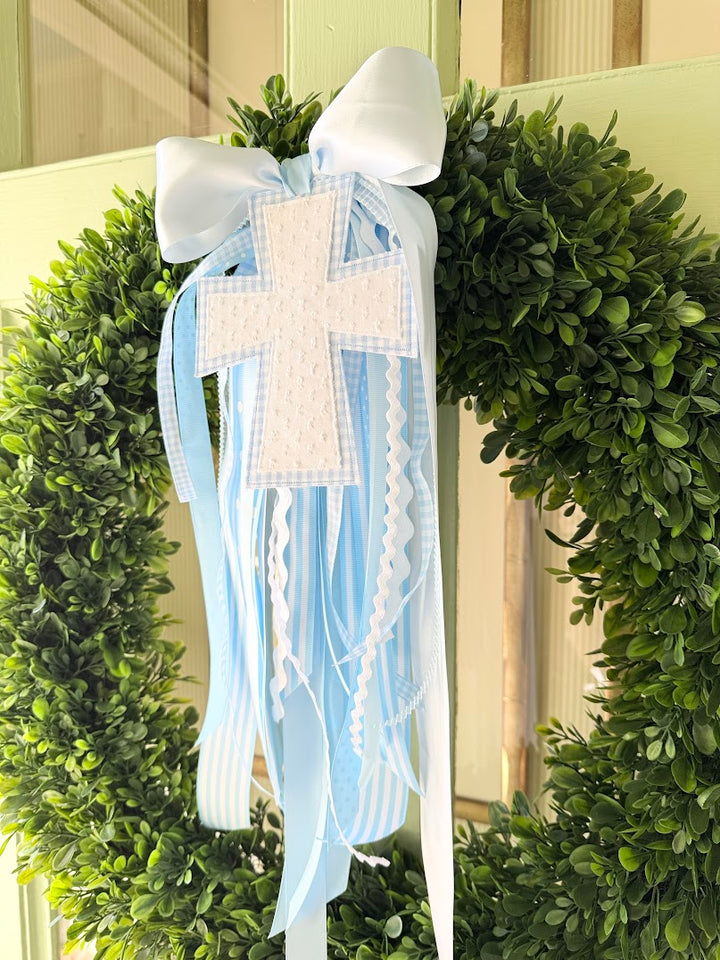 Cross Wreath Bow with Streamers
