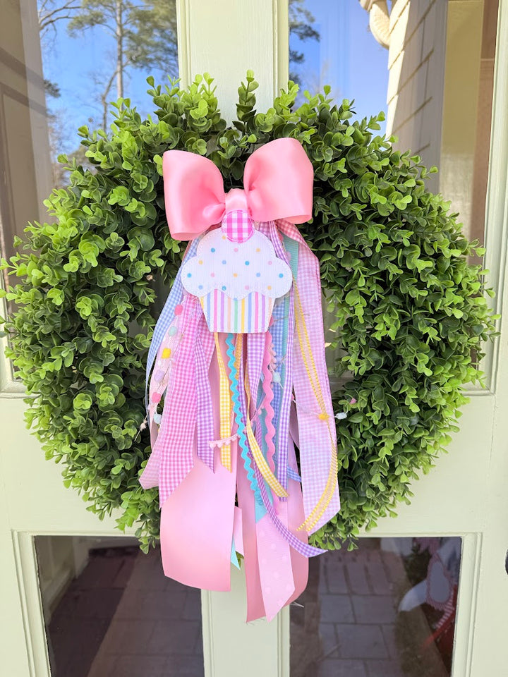 Birthday Wreath Bow with Streamers