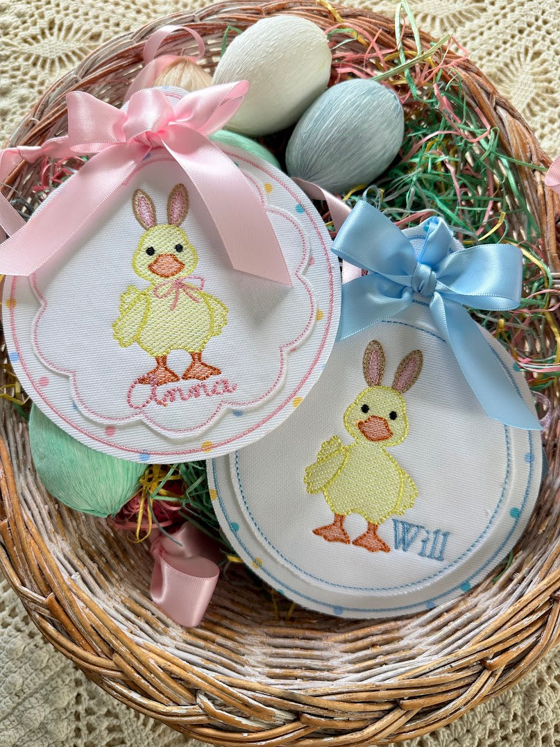 Duck Bunny Basket Tag