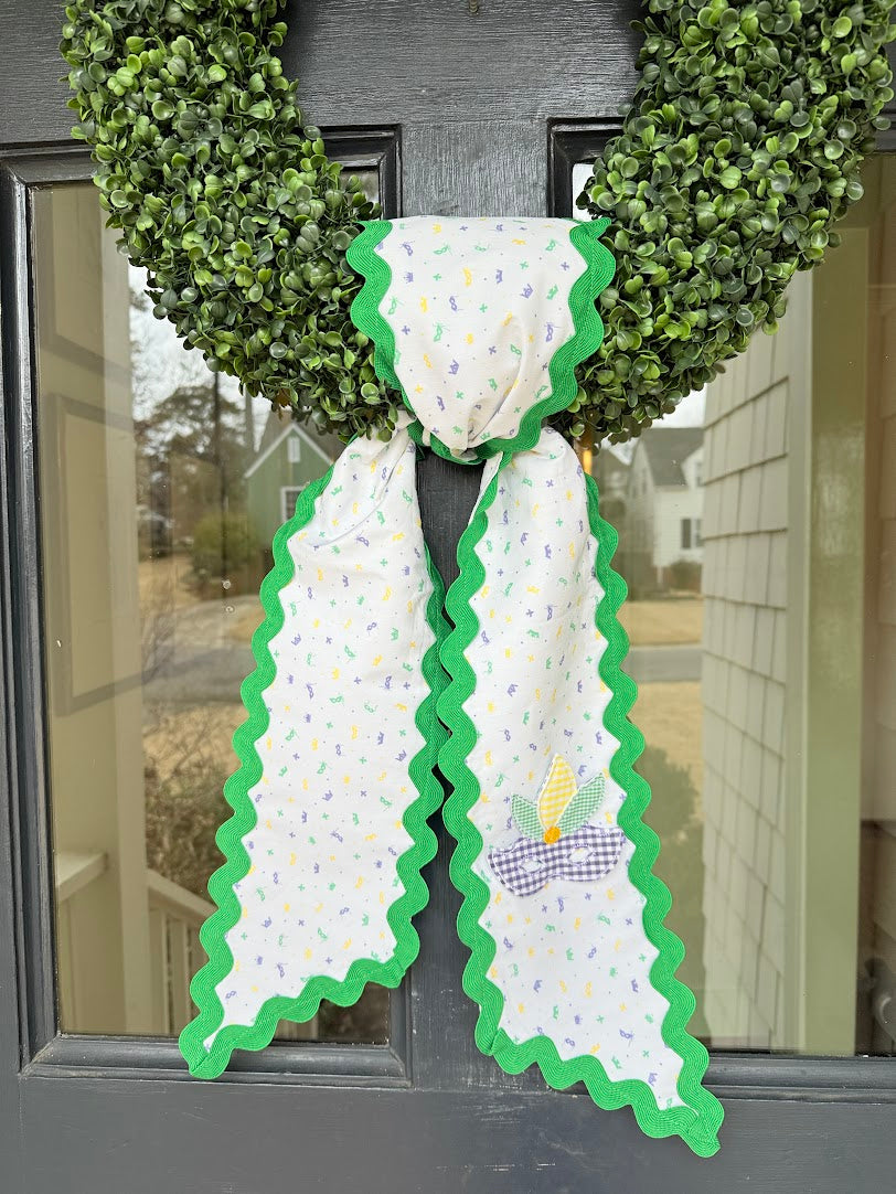 Mardi Gras Wreath Sash