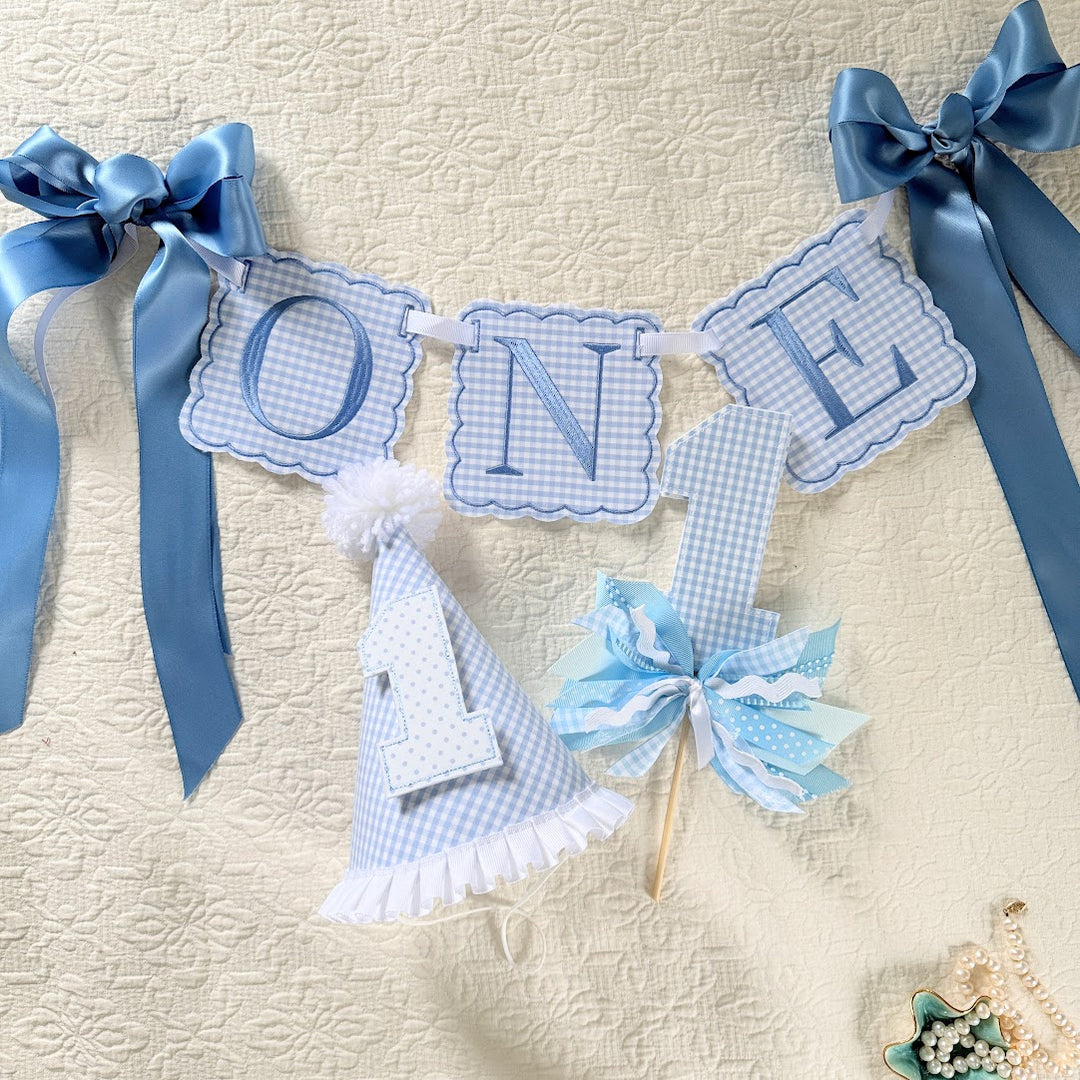 Scalloped Square ONE Birthday Set