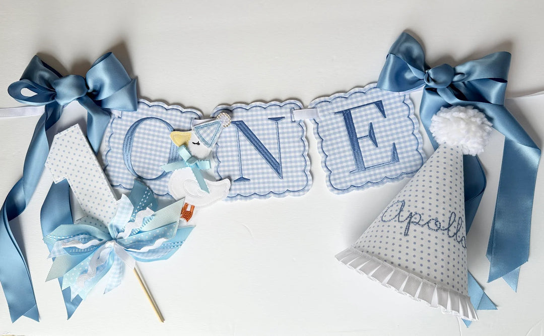 Scalloped Square ONE Banner with Addon Set