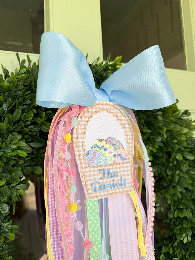 Easter Basket Wreath Bow with Streamers