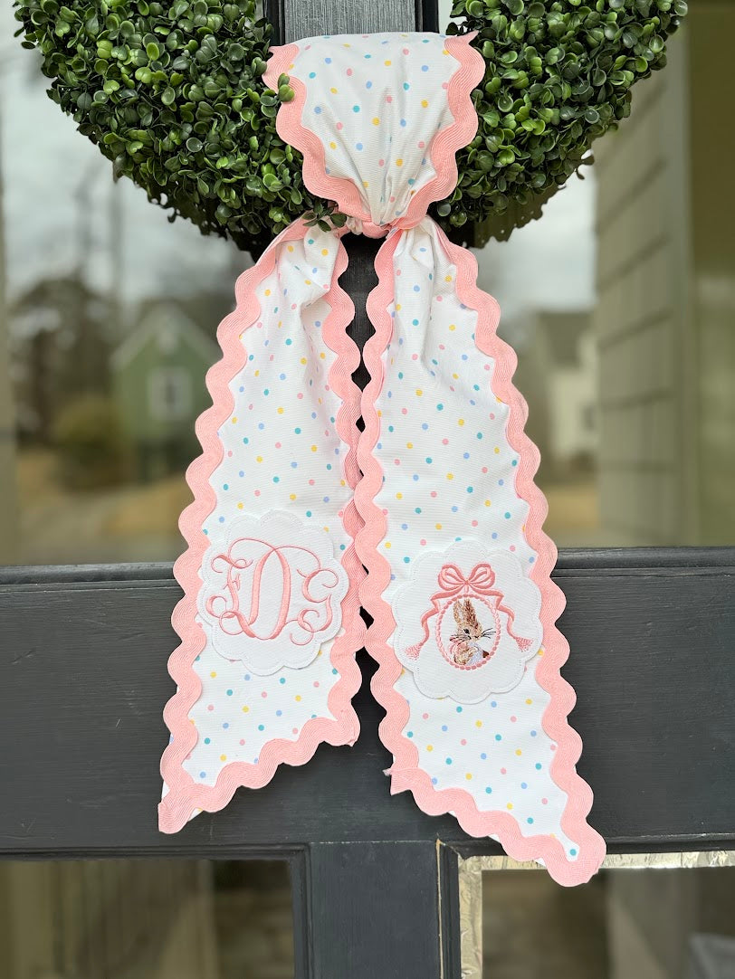 Easter Sash in Pastel Dot with Bunny