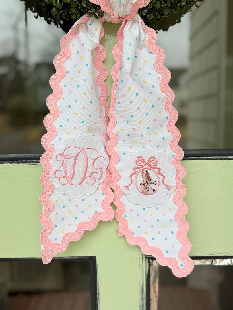 Easter Sash in Pastel Dot with Bunny