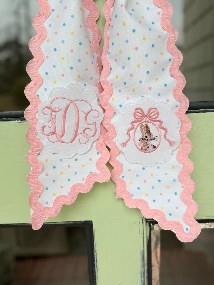 Easter Sash in Pastel Dot with Bunny