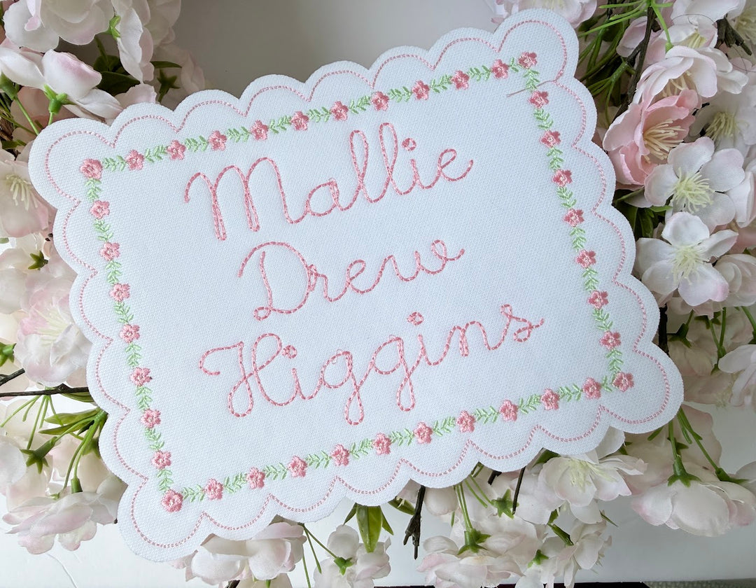 Floral Name Plaque