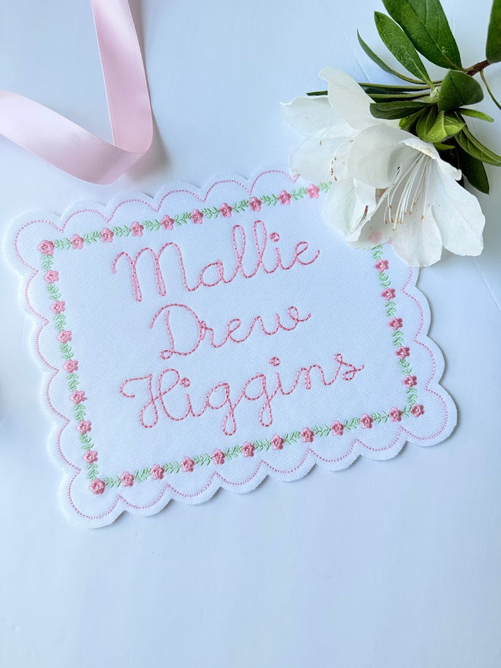 Floral Name Plaque