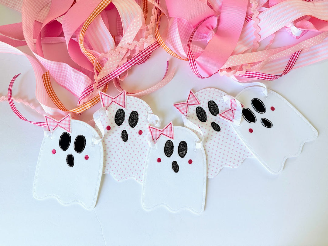 Girl Ghost with Bows Banner